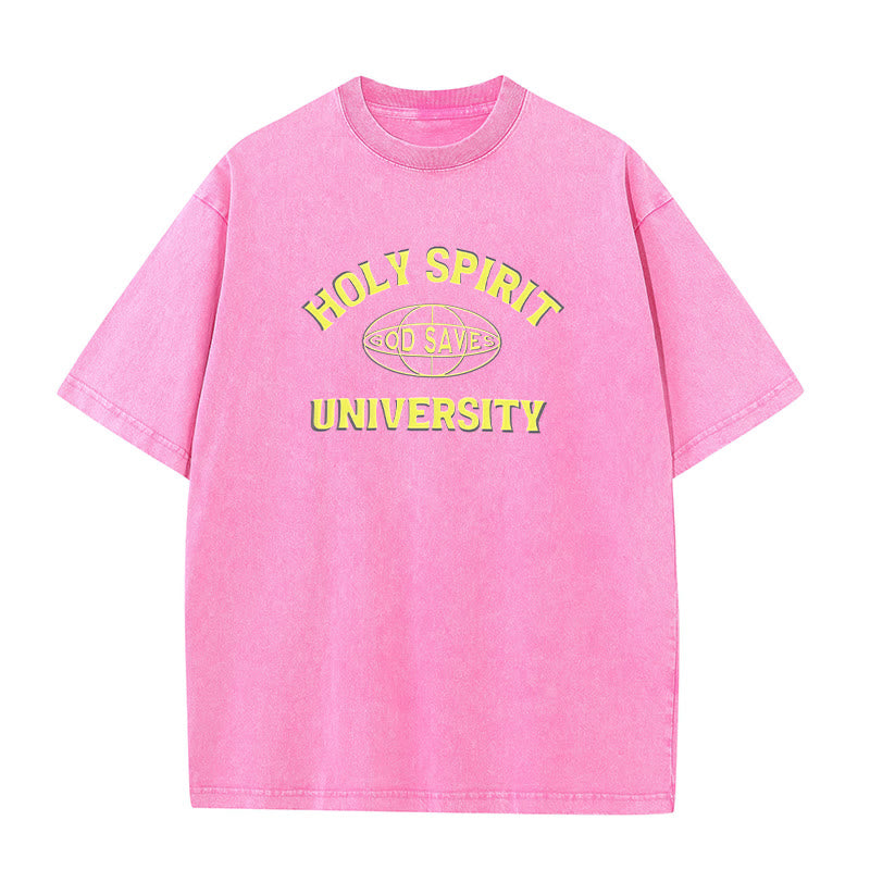 Christianartworkshop Holy Spirit University Dio salva T-shirt unisex lavata - Rosa - 5XL - image 6