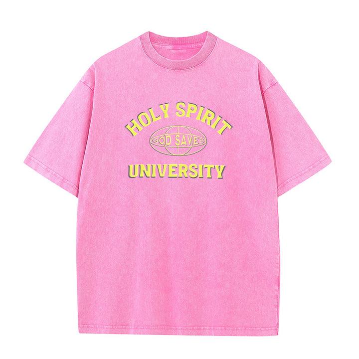 Christianartworkshop Holy Spirit University Dio salva T-shirt unisex lavata - Rosa - 5XL - image 6