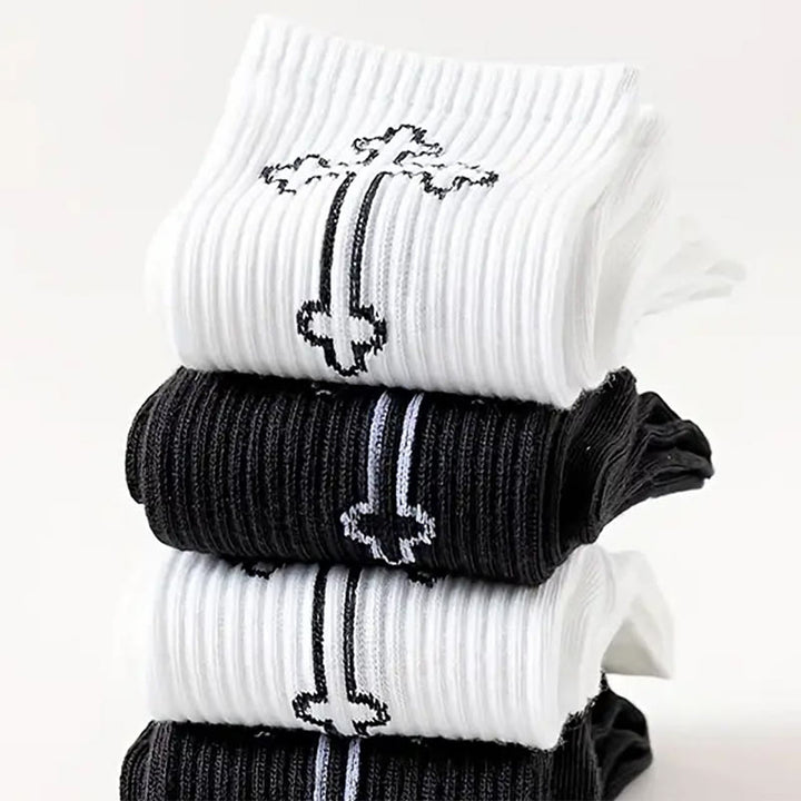 Calzini unisex minimalisti con motivo a croce Christianartworkshop : cammina ogni giorno nella guida divina - image 3