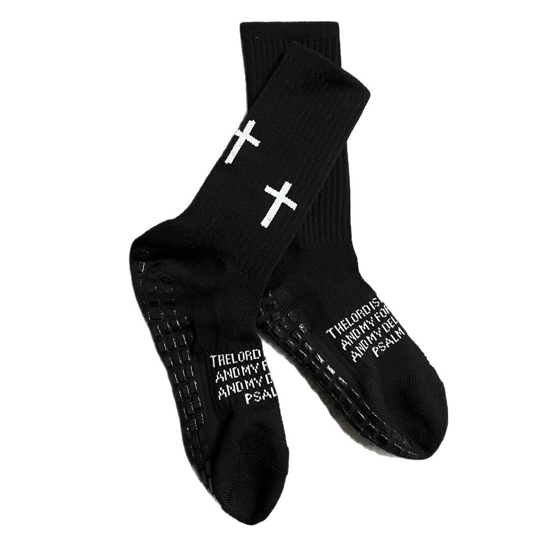 Christianartworkshop Calzini da calcio unisex con citazione biblica: cammina ogni giorno nella guida divina - Nero - 10 paia - image 6
