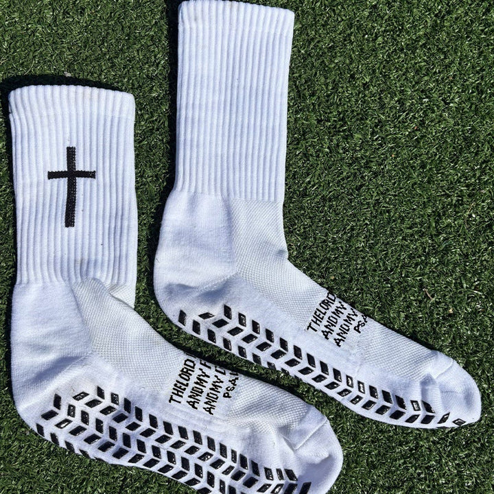 Christianartworkshop Calzini da calcio unisex con citazione biblica: cammina ogni giorno nella guida divina - image 2