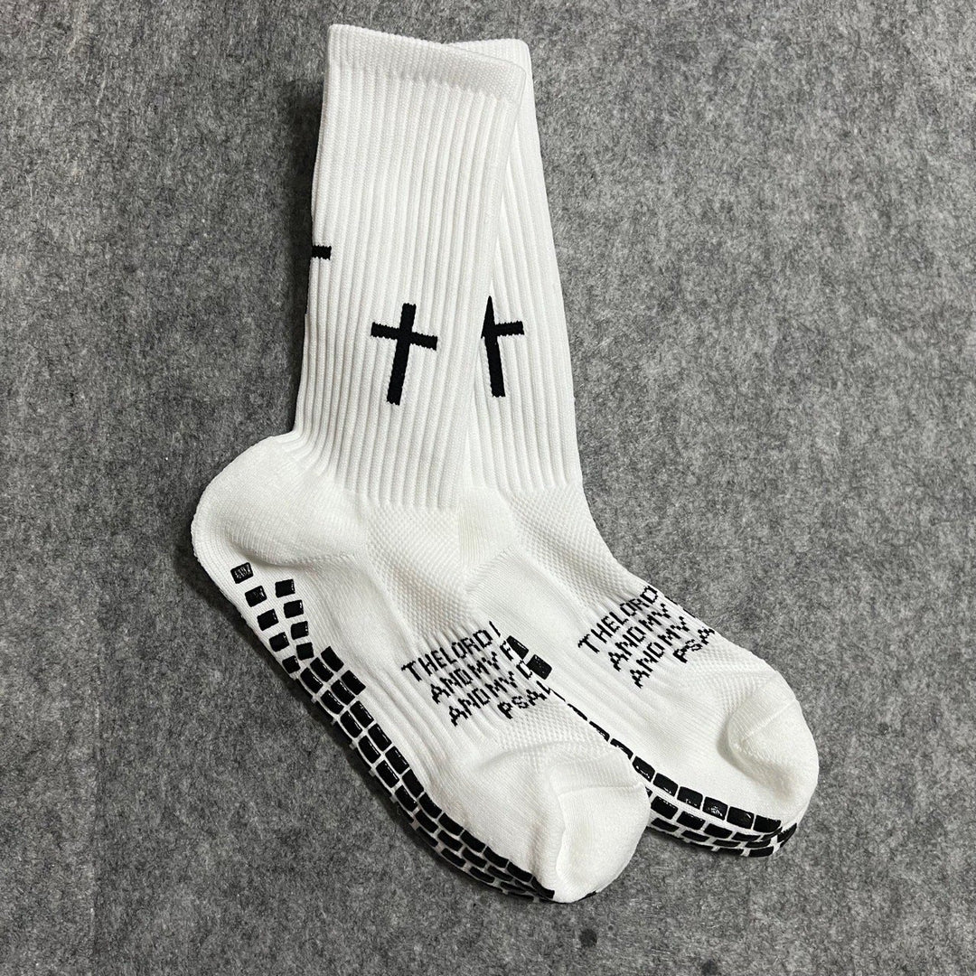 Christianartworkshop Calzini da calcio unisex con citazione biblica: cammina ogni giorno nella guida divina - Bianco - 10 paia - image 0