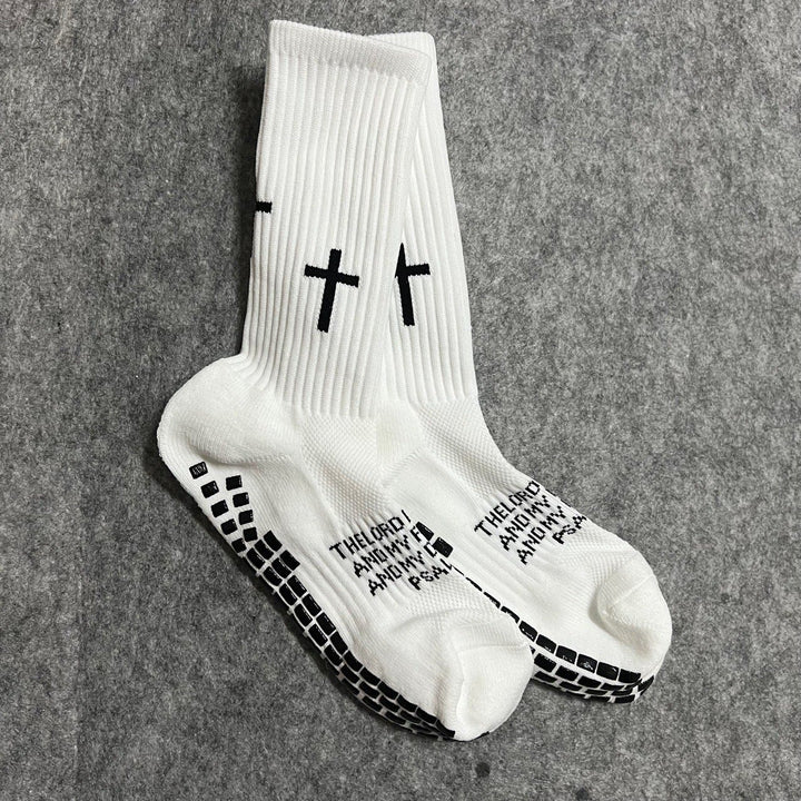 Christianartworkshop Calzini da calcio unisex con citazione biblica: cammina ogni giorno nella guida divina - Bianco - 10 paia - image 0