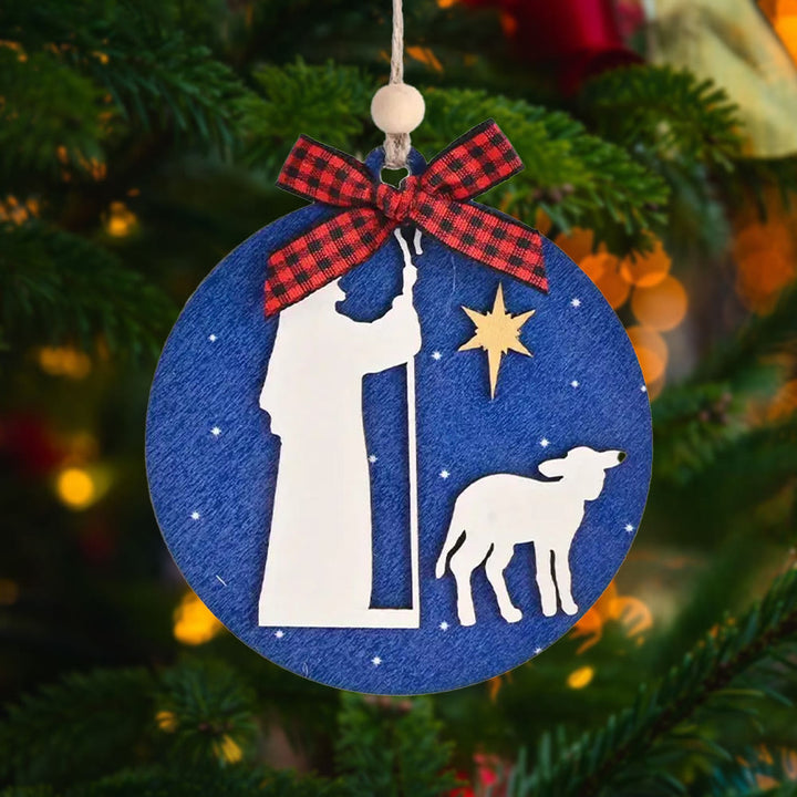 Christianartworkshop Stile classico Pastori della notte santa Agnello Stella Natività di Natale Decorazioni da appendere - Presepe - image 0