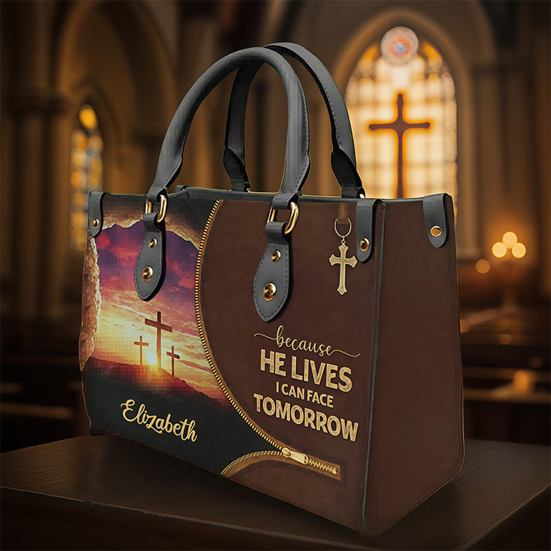Christianartworkshop Elegante borsa in pelle personalizzata con promemoria giornaliero: fede per affrontare il domani - XL - Regolare (non personalizzato) - image 0