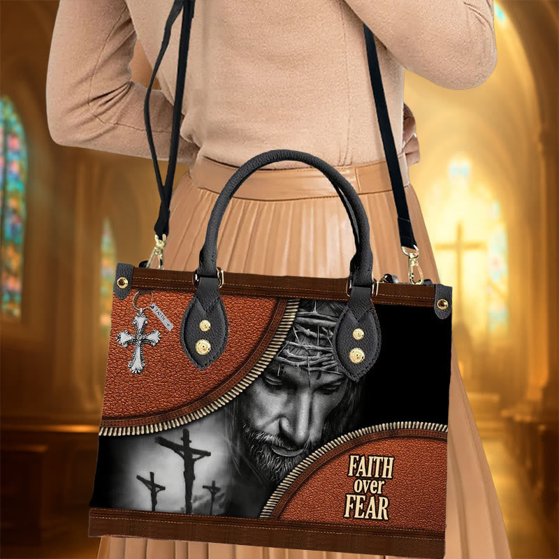 Borsa in pelle a tema Gesù Christianartworkshop Faith Over Fear: porta con te il coraggio e Cristo - XL - Regolare - image 0