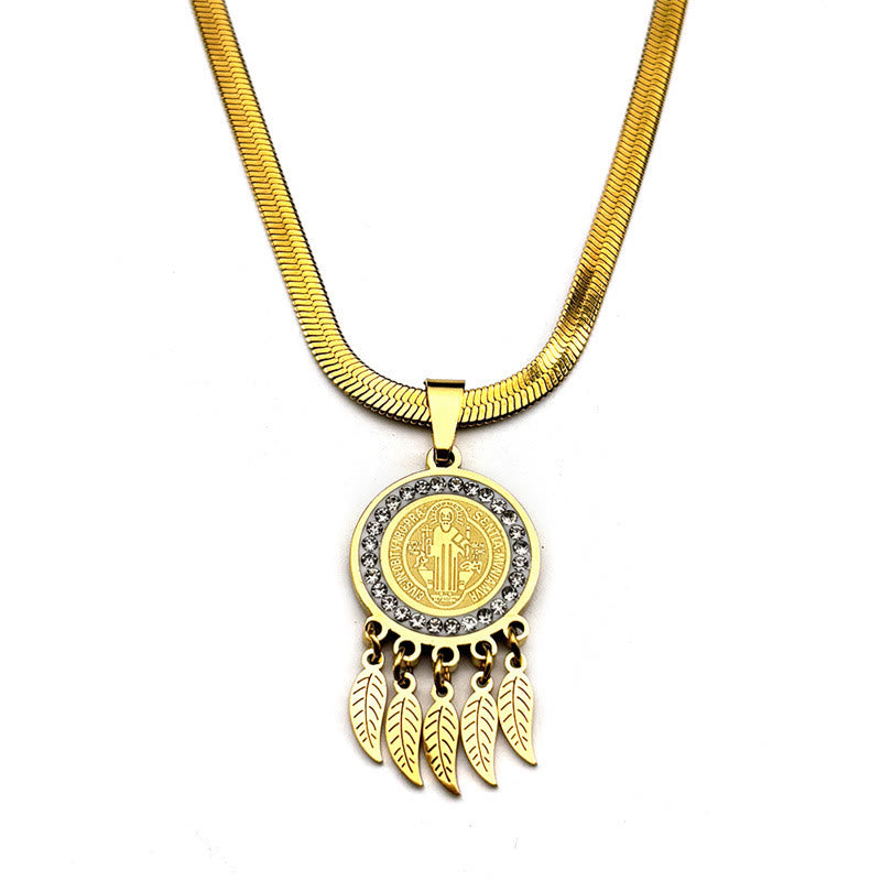 Collana con ciondolo icona di Santa Christianartworkshop : gioielli artistici con accenti di zirconi - image 3