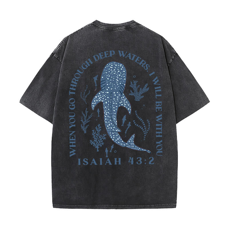 Christianartworkshop "Sarò con te", maglietta cristiana lavata su entrambi i lati - Nero - 5XL - image 0