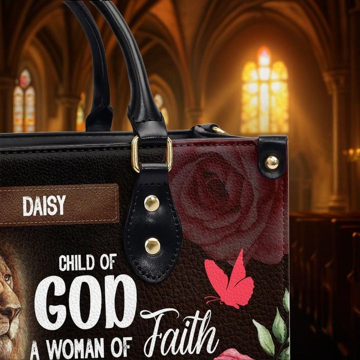 Borsa a mano in pelle personalizzata Leone di Giuda con motivo floreale guerriero Christianartworkshop - image 8