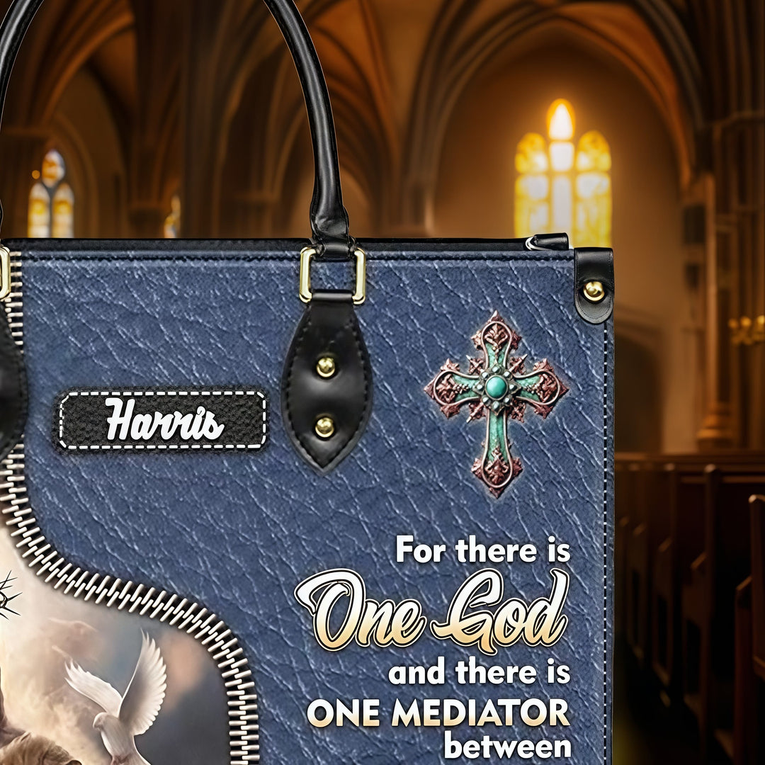 Borsa in pelle personalizzata Christianartworkshop con Gesù, Leone e versetto di 1 Timoteo 2:5 - image 6
