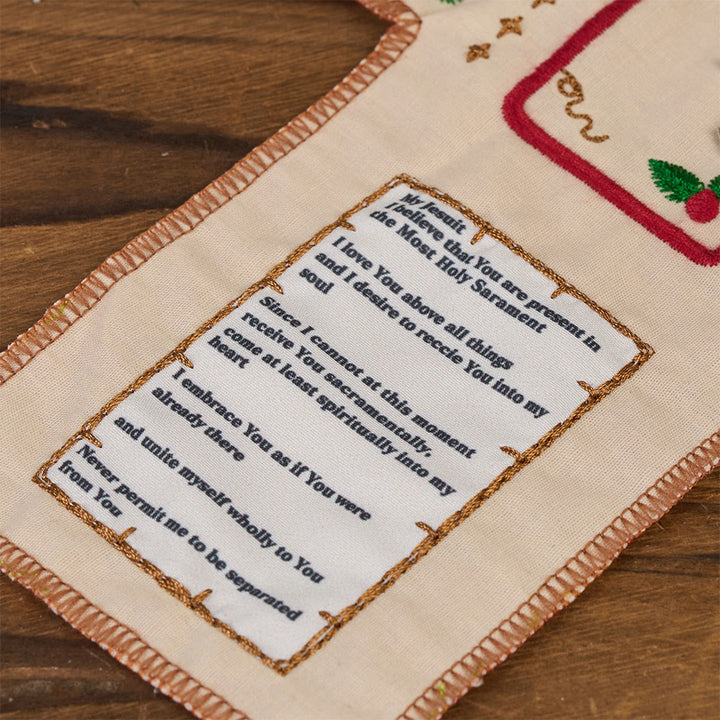 Christianartworkshop Reliquiario tascabile in tessuto ricamato in stile classico con croce d'argento inclusa all'interno - image 6