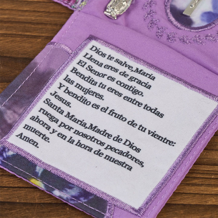 Christianartworkshop Reliquiario tascabile in tessuto ricamato a 4 colori con croce argentata inclusa all'interno - image 25