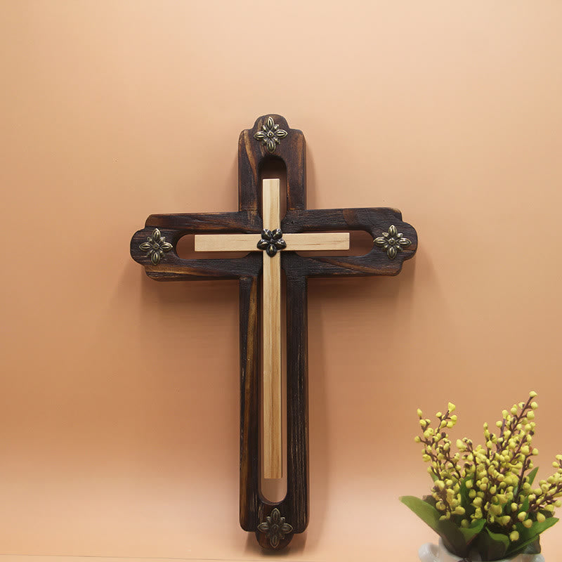 Christianartworkshop Everyday Display - Ornamento da parete a croce in legno bicolore - Attraverso - image 0