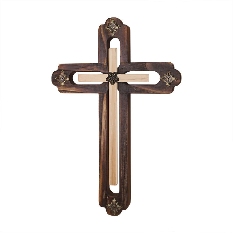 Christianartworkshop Everyday Display - Ornamento da parete a croce in legno bicolore - image 1