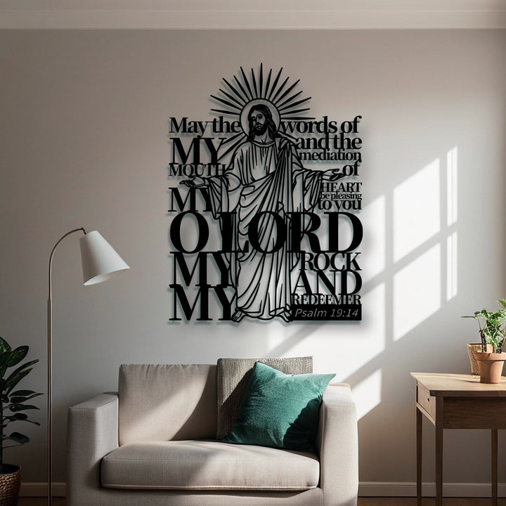 Christianartworkshop Salmo 19:14 Figura di Gesù Decorazione da parete in metallo per la casa religiosa - image 4