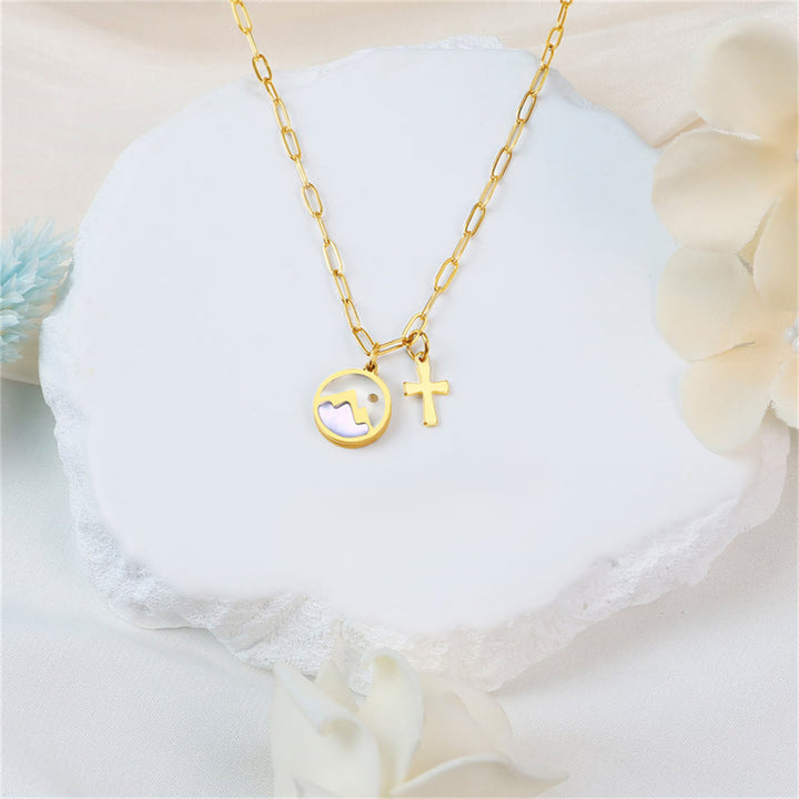 JewelryWe Collana con Ciondolo Croce di Gerusalemme: Collana da Uomo Portafortuna Preghiere in Acciaio Inossidabile Idee Regalo JewelryWe Collana con Ciondolo Croce di Gerusalemme: Collana da Uomo Portafortuna Preghiere in Acciaio Inossidabile Idee Regalo