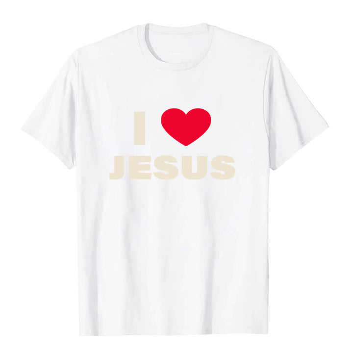 Christianartworkshop I Love Jesus T-shirt unisex - Bianco - 2XL - image 1
