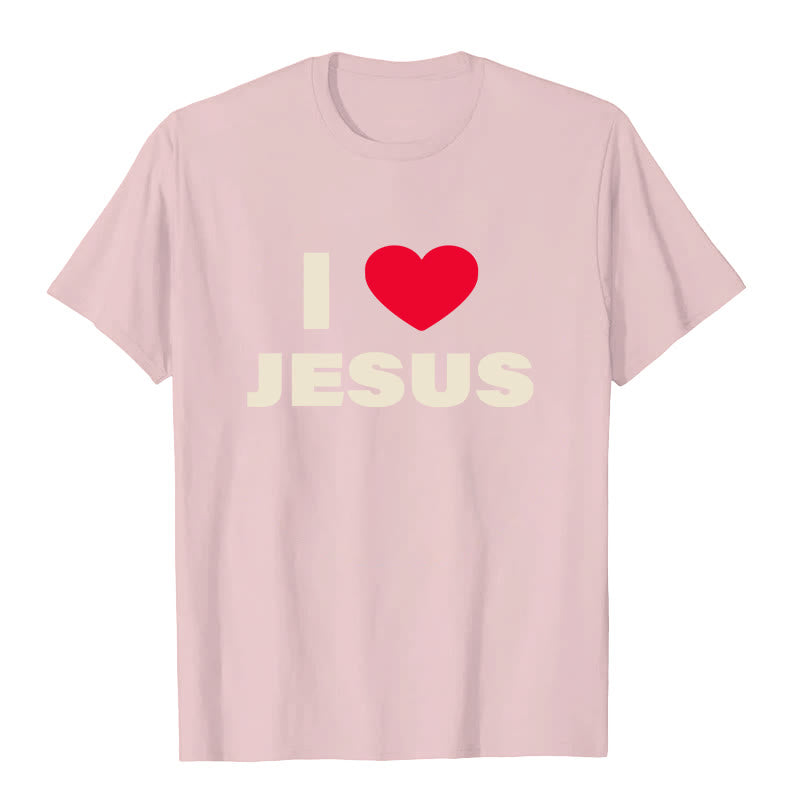 Christianartworkshop I Love Jesus T-shirt unisex - Rosa - 2XL - image 5