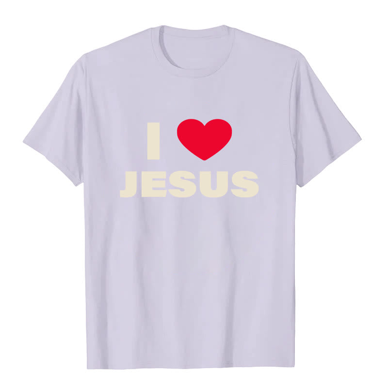 Christianartworkshop I Love Jesus T-shirt unisex - Viola - 2XL - image 6