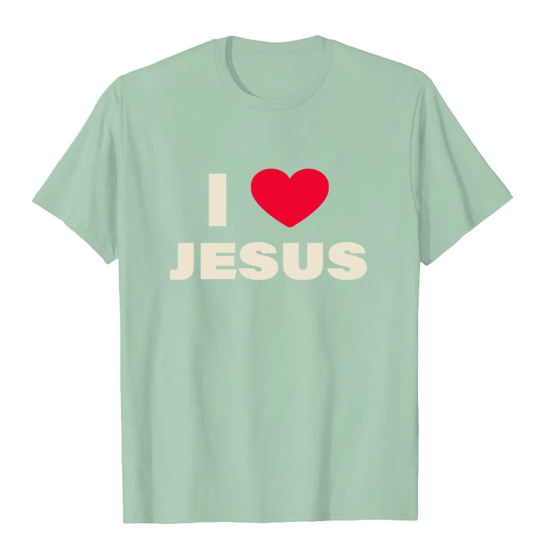 Christianartworkshop I Love Jesus T-shirt unisex - Erba verde - 2XL - image 7