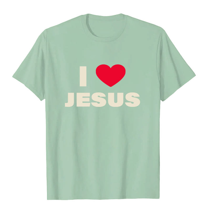 Christianartworkshop I Love Jesus T-shirt unisex - Erba verde - 2XL - image 7