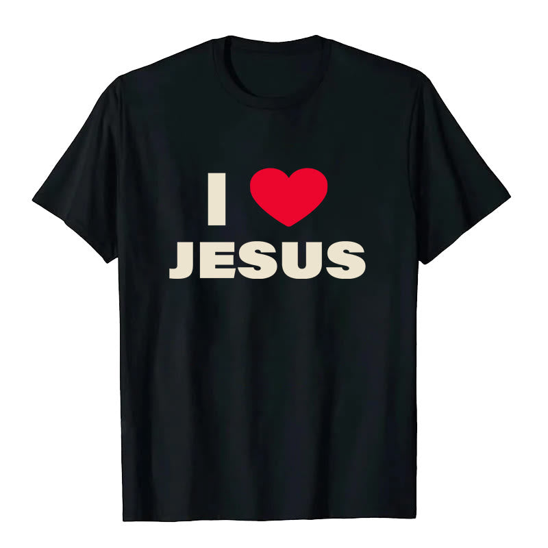 Christianartworkshop I Love Jesus T-shirt unisex - Nero - 2XL - image 0