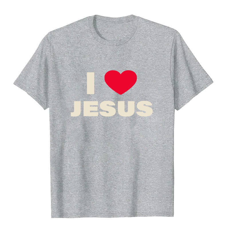 Christianartworkshop I Love Jesus T-shirt unisex - Grigio - 2XL - image 3