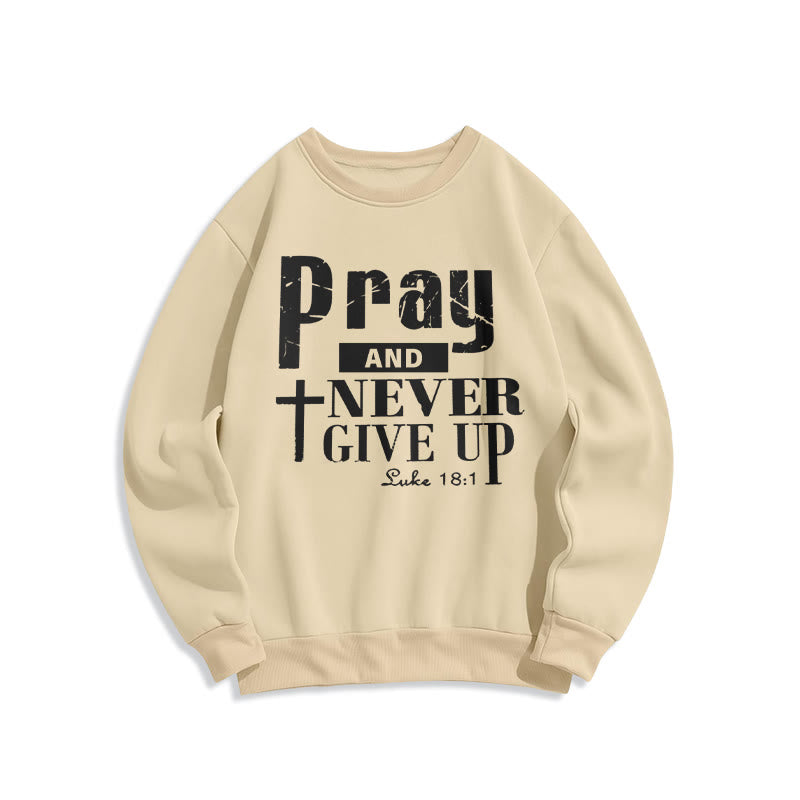 Felpa in poliestere foderata in pile con scritta "Croce e Scrittura" Christianartworkshop - Beige - 2XL - image 5
