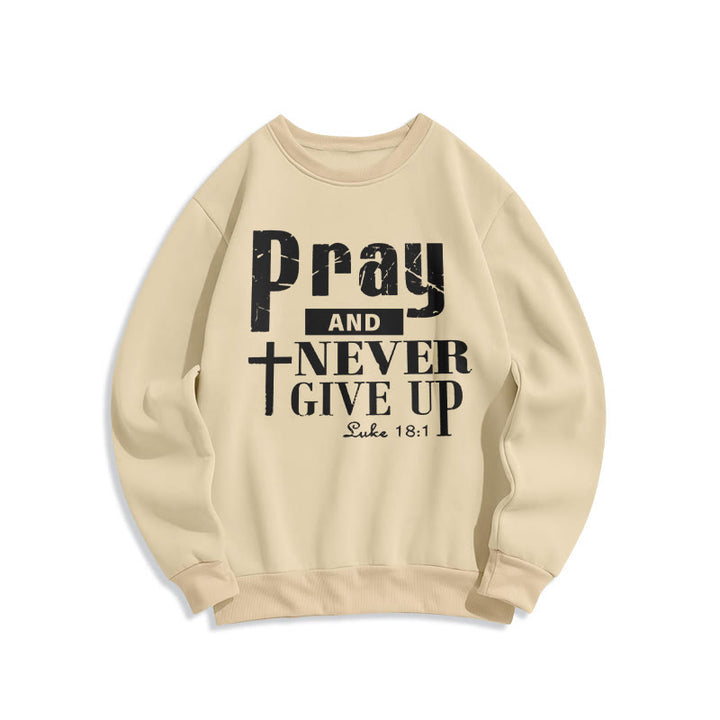 Felpa in poliestere foderata in pile con scritta "Croce e Scrittura" Christianartworkshop - Beige - 2XL - image 5