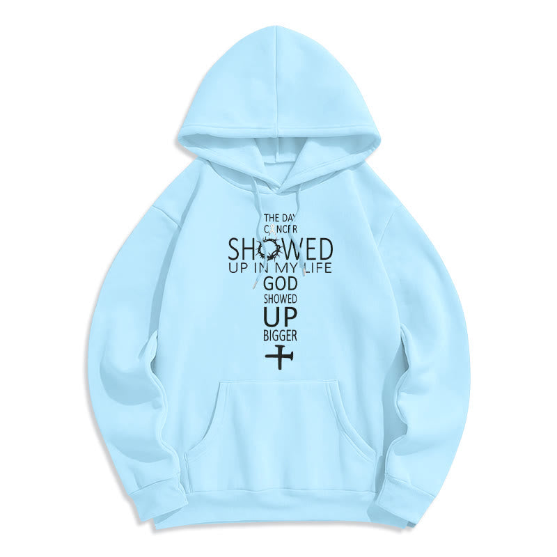 Christianartworkshop Fede - Dio guidato si è mostrato più grande nella storia del cancro Felpa con cappuccio in poliestere foderata in pile - Blu - 2XL - image 7