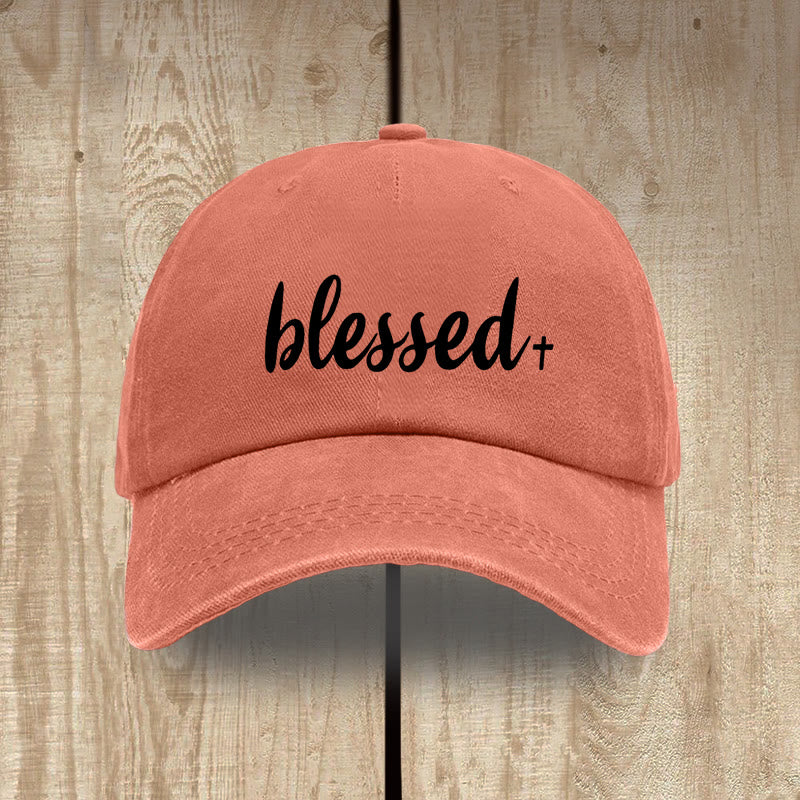 Christianartworkshop Cappello unisex in cotone lavato effetto consumato, stile streetwear, Blessed - Arancia - image 15
