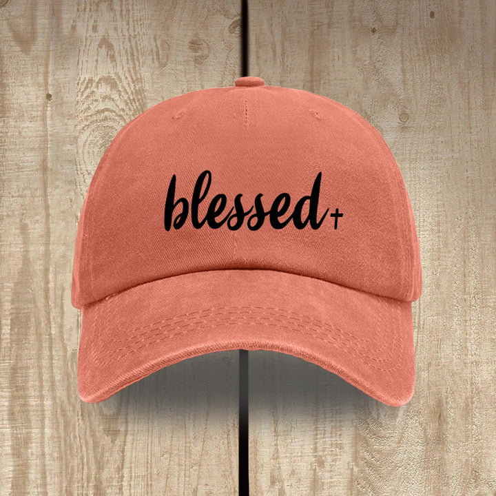 Christianartworkshop Cappello unisex in cotone lavato effetto consumato, stile streetwear, Blessed - Arancia - image 15