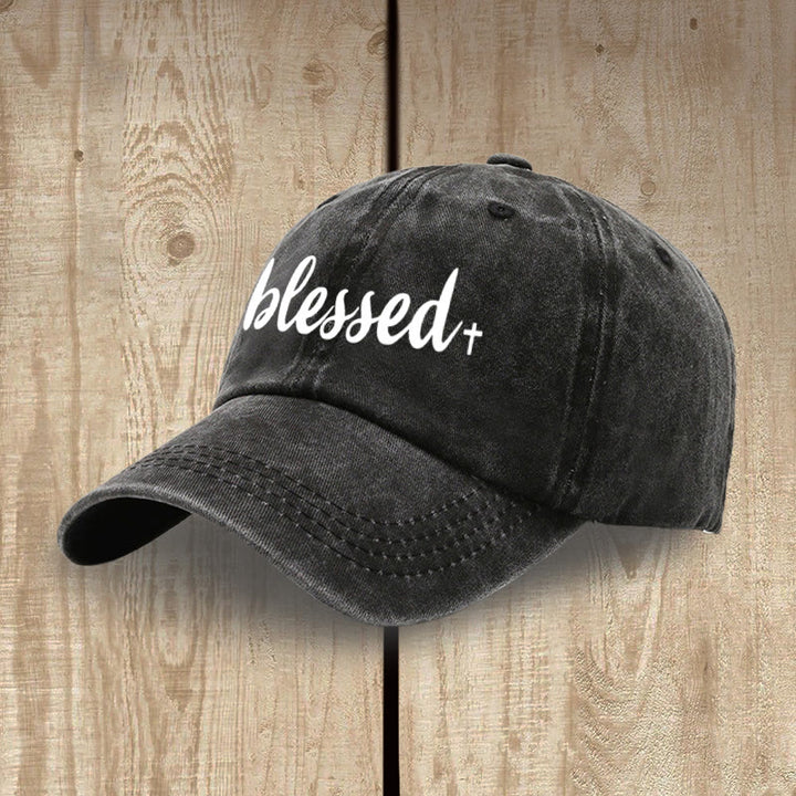 Christianartworkshop Cappello unisex in cotone lavato effetto consumato, stile streetwear, Blessed - image 2
