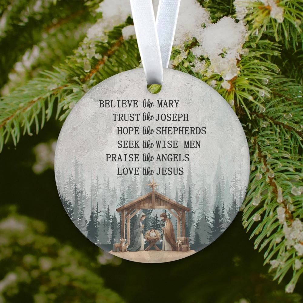Christianartworkshop Natività con decorazioni pendenti "Credi come Maria, ama come Gesù" - Acrilico - image 0
