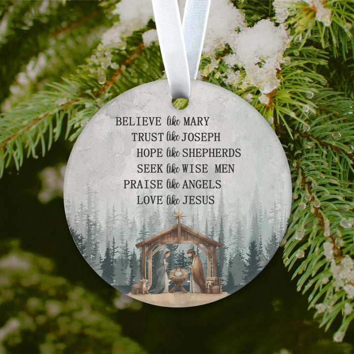 Christianartworkshop Natività con ornamenti pendenti "Credi come Maria, ama come Gesù" - Acrilico - image 0