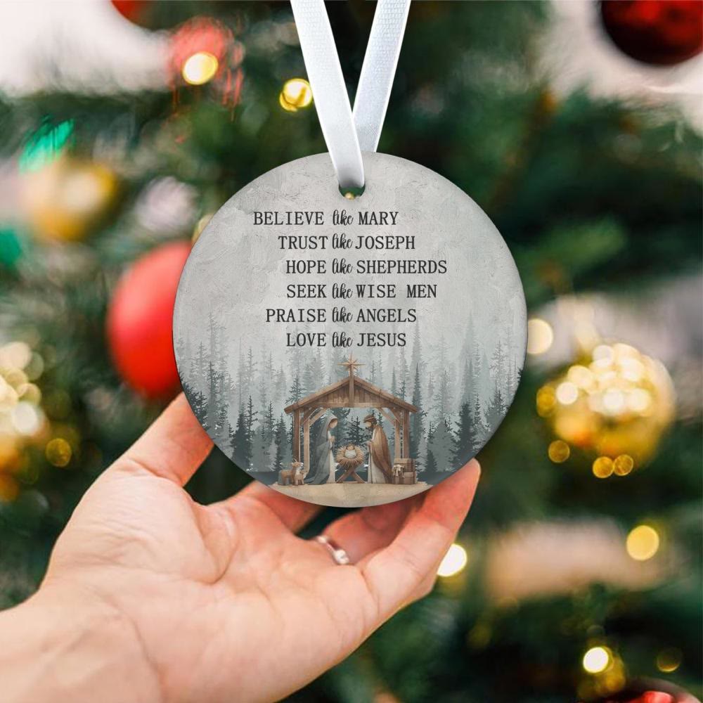 Christianartworkshop Natività con decorazioni pendenti "Credi come Maria, ama come Gesù" - image 1