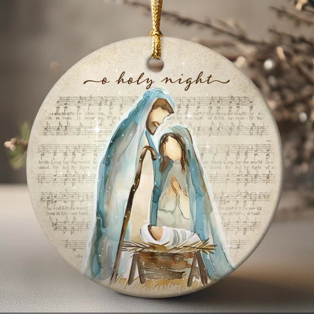 Christianartworkshop O Holy Night Spartito musicale e decorazioni da appendere alla Natività in acquerello - image 3