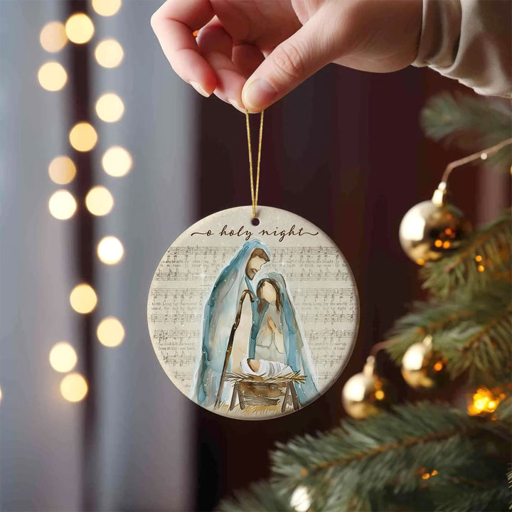 Christianartworkshop O Holy Night Spartito musicale e decorazioni da appendere alla Natività in acquerello - image 2