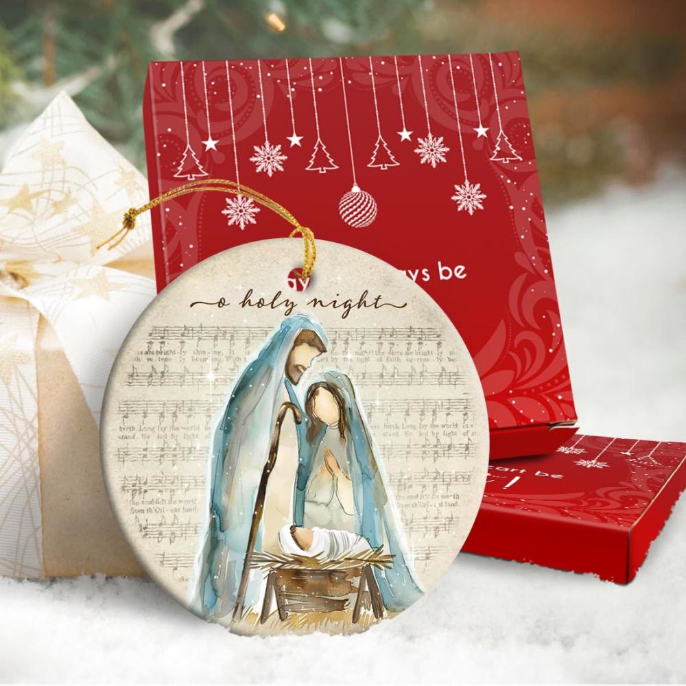 Christianartworkshop O Holy Night Spartito musicale e decorazioni da appendere alla Natività in acquerello - image 5