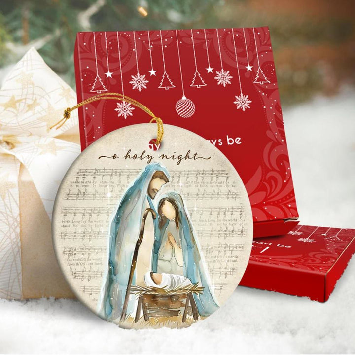 Christianartworkshop O Holy Night Spartito musicale e decorazioni da appendere alla Natività in acquerello - image 5