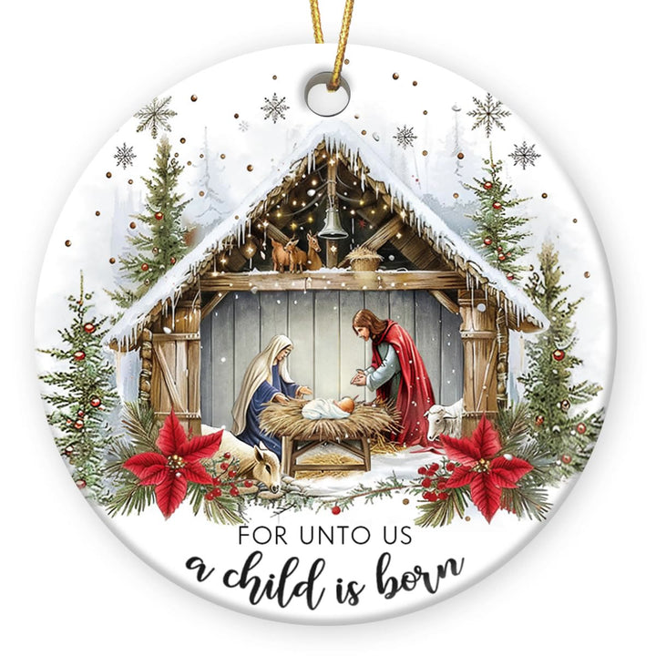 Christianartworkshop Perché un bambino è nato per noi. Decorazioni natalizie innevate. - image 3