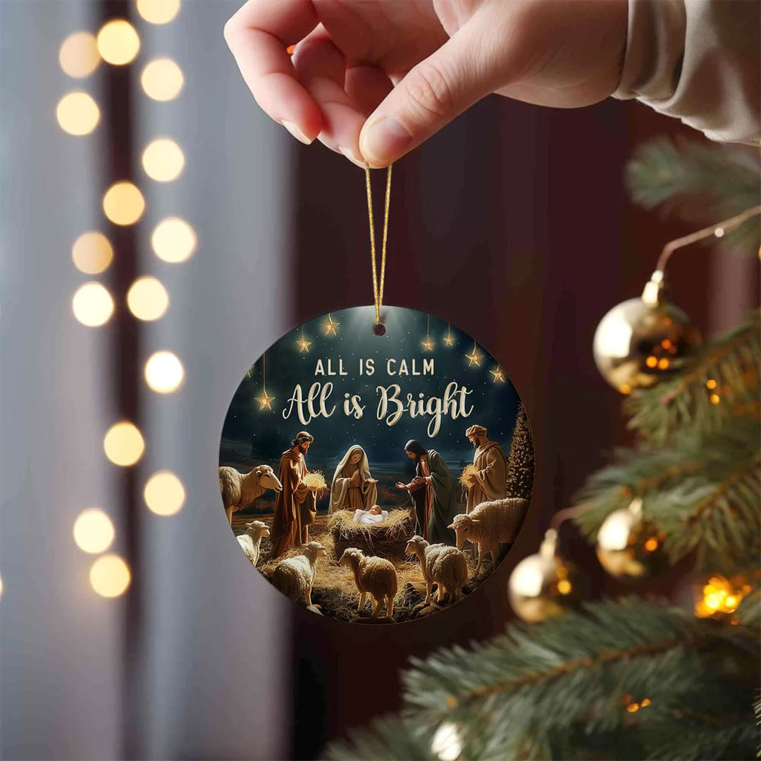 Christianartworkshop Natività accogliente Tutto è calmo Tutto è luminoso Decorazioni sospese - Acrilico - image 0