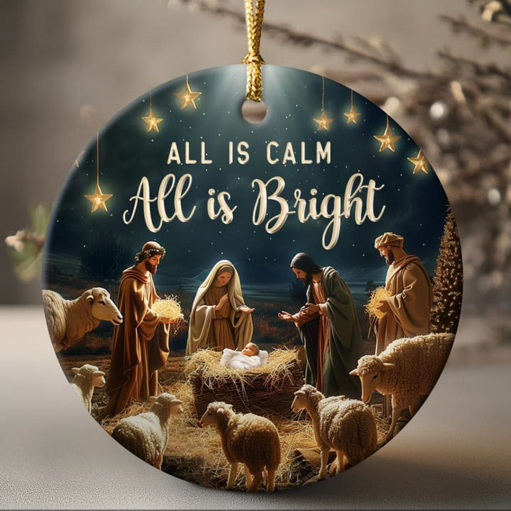 Christianartworkshop Natività accogliente Tutto è calmo Tutto è luminoso Decorazioni sospese - image 1