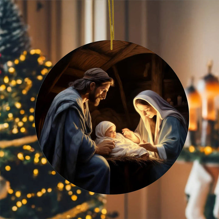 Christianartworkshop 3 Ornamenti per la benedizione della Natività in stile dipinto a olio realistico - Stile 3 - Acrilico - image 13