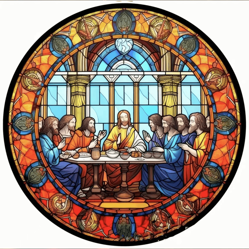 Christianartworkshop Vetrate artistiche in stile L'Ultima Cena Decorazioni sospese - image 19