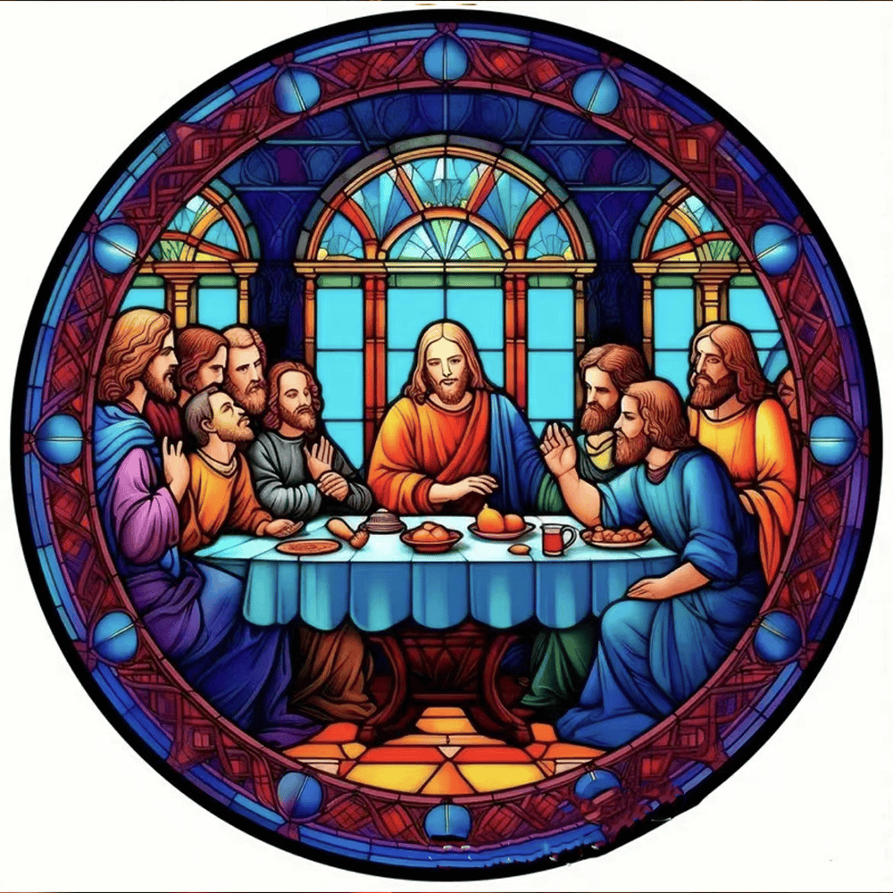 Christianartworkshop Vetrate artistiche in stile L'Ultima Cena Decorazioni sospese - image 15