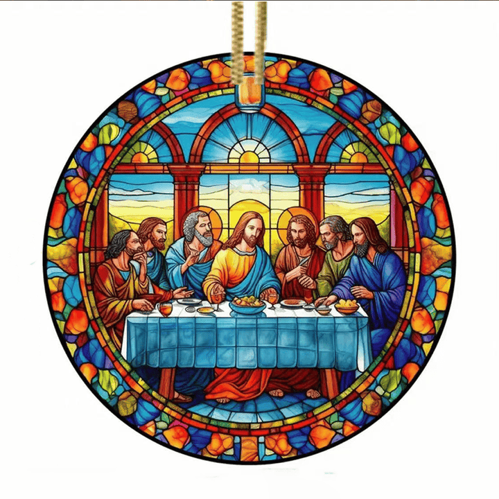 Christianartworkshop Vetrate artistiche in stile L'Ultima Cena Decorazioni sospese - image 16