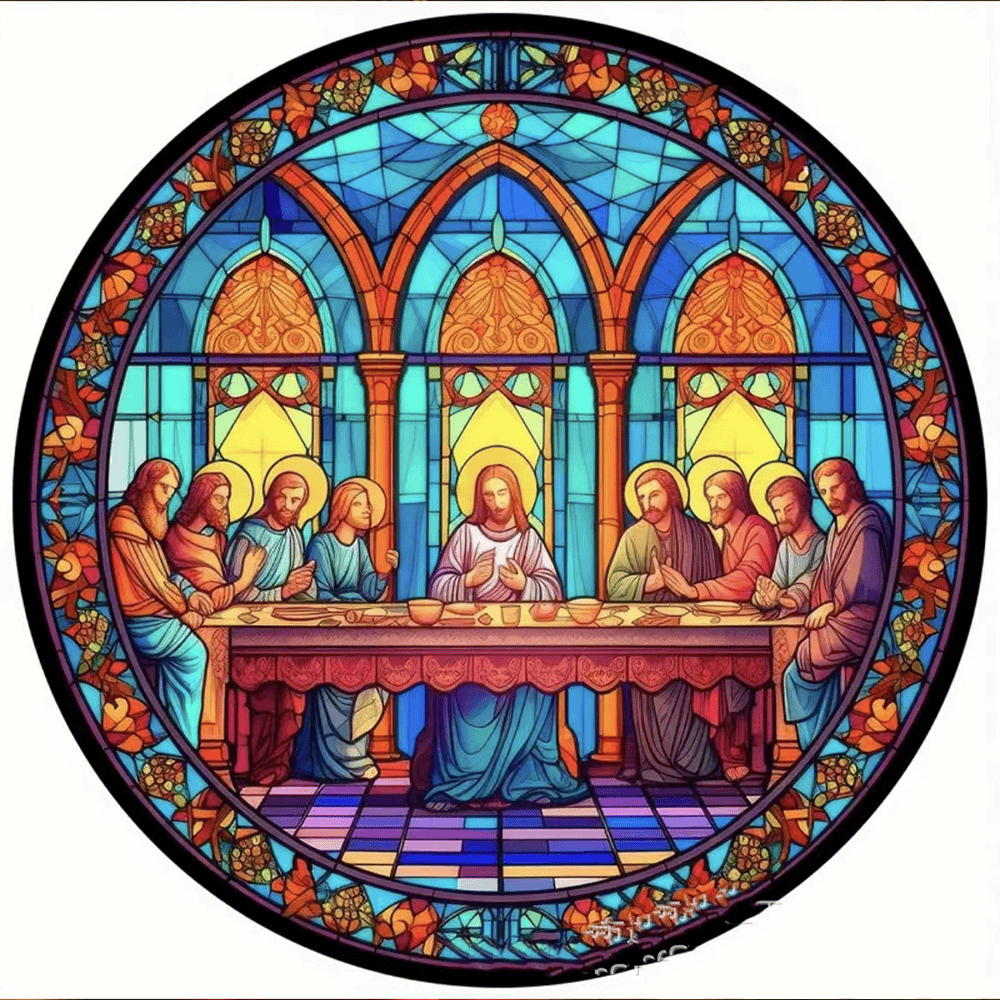 Christianartworkshop Vetrate artistiche in stile L'Ultima Cena Decorazioni sospese - image 17