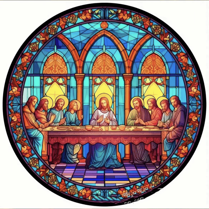 Christianartworkshop Vetrate artistiche in stile L'Ultima Cena Decorazioni sospese - image 17