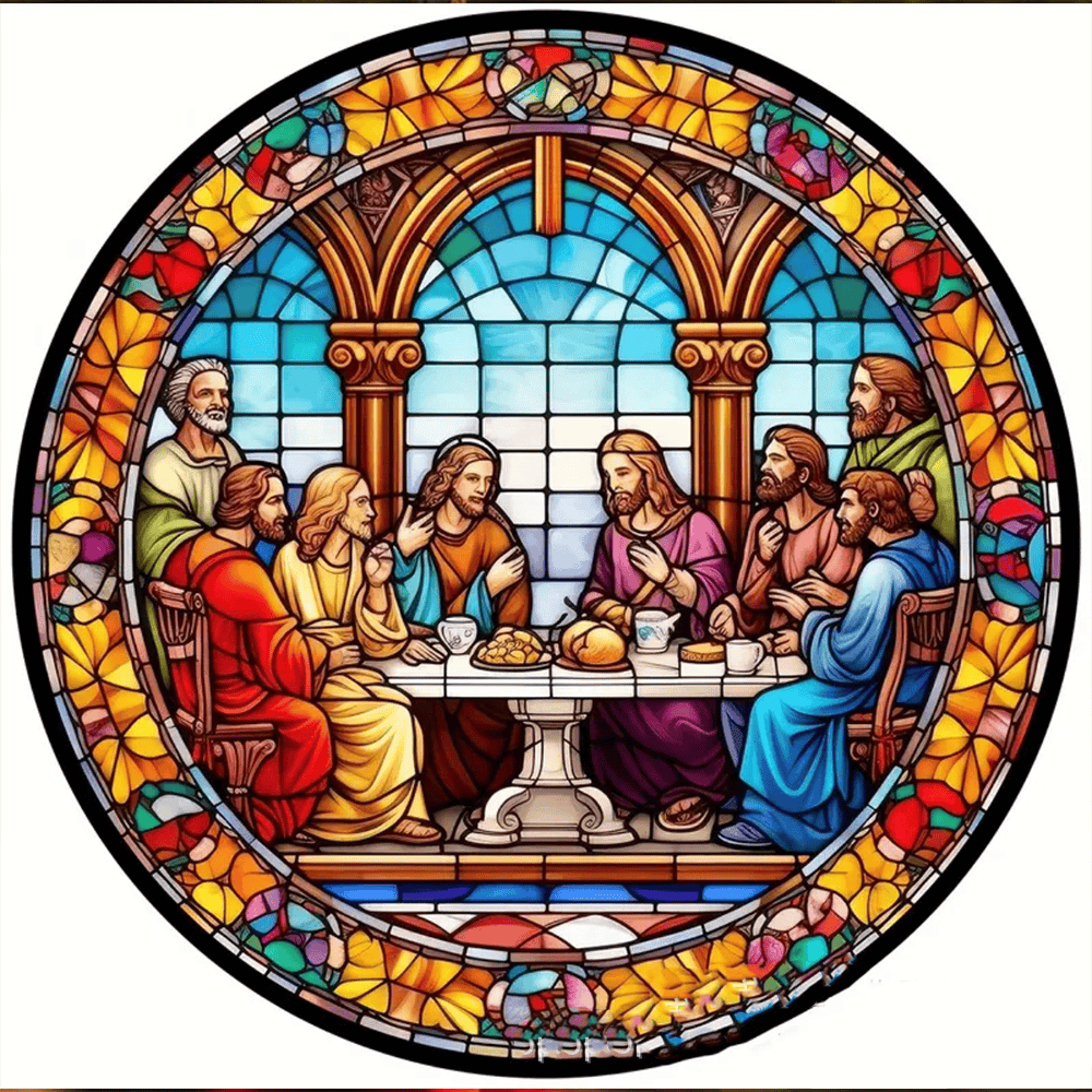 Christianartworkshop Vetrate artistiche in stile L'Ultima Cena Decorazioni sospese - image 18